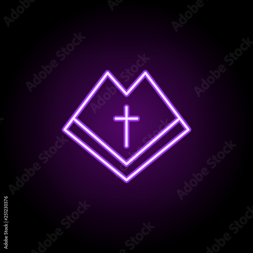 open bible outline icon. Elements of religion in neon style icons. Simple icon for websites, web design, mobile app, info graphics