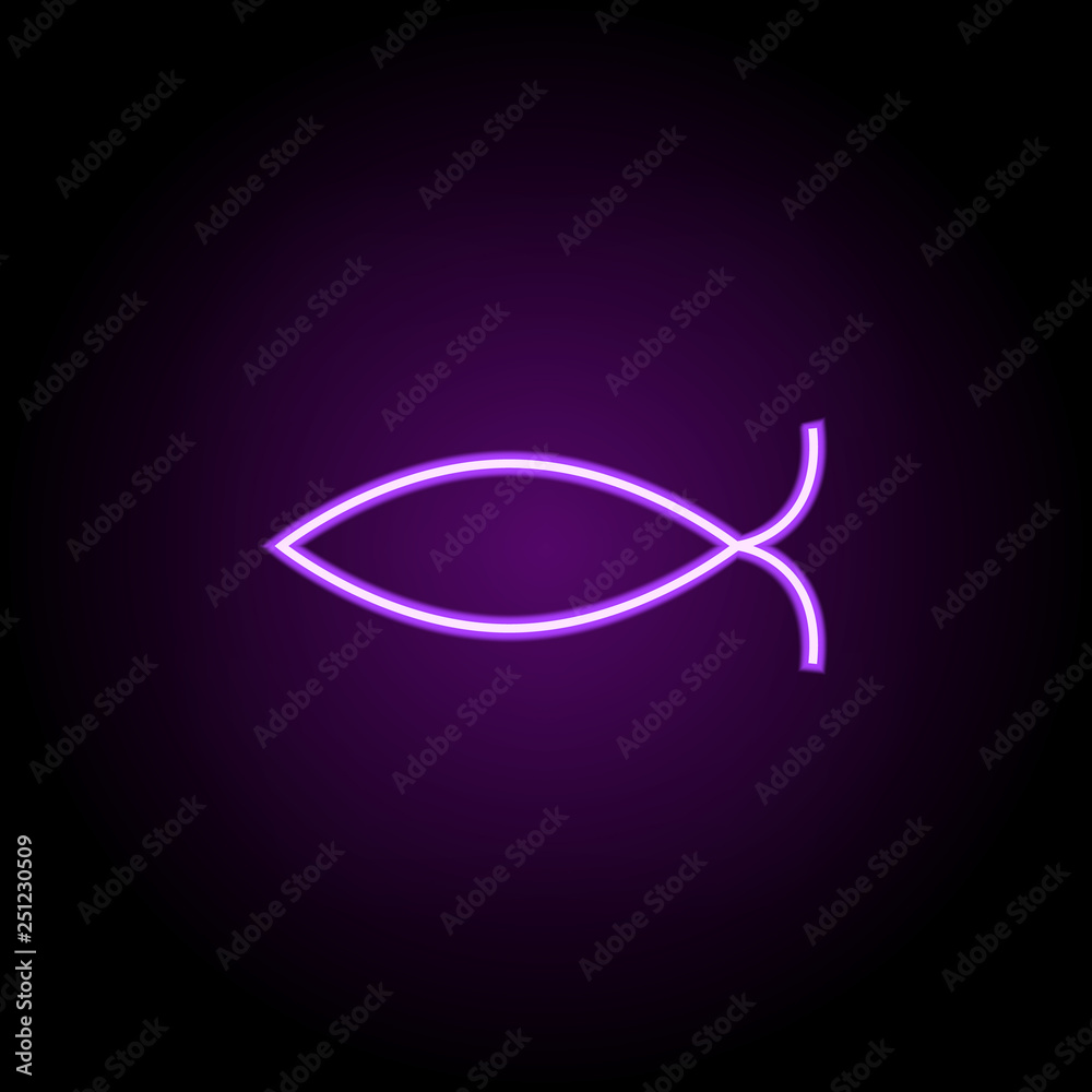 christian fish outline icon. Elements of religion in neon style icons. Simple icon for websites, web design, mobile app, info graphics christian fish outline icon. Elements of religion in neon style icons. Simple icon for websites, web design, mobile app, info graphics