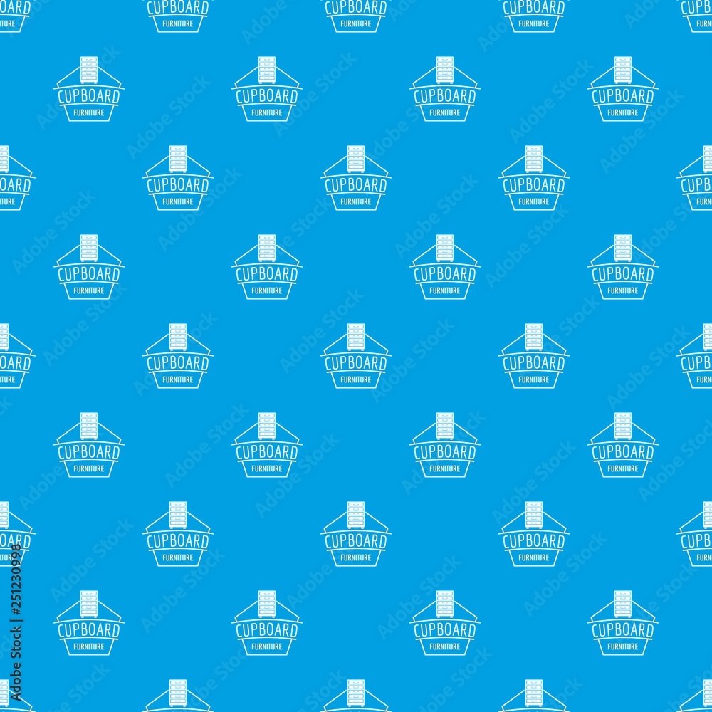 Furniture cupboard pattern vector seamless blue repeat for any use