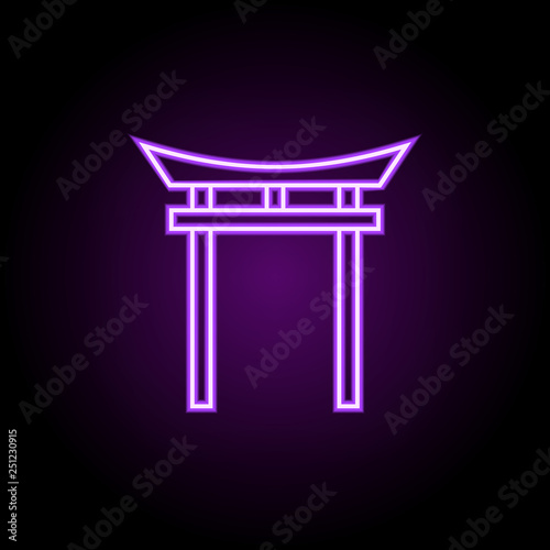 shinto outline icon. Elements of religion in neon style icons. Simple icon for websites, web design, mobile app, info graphics