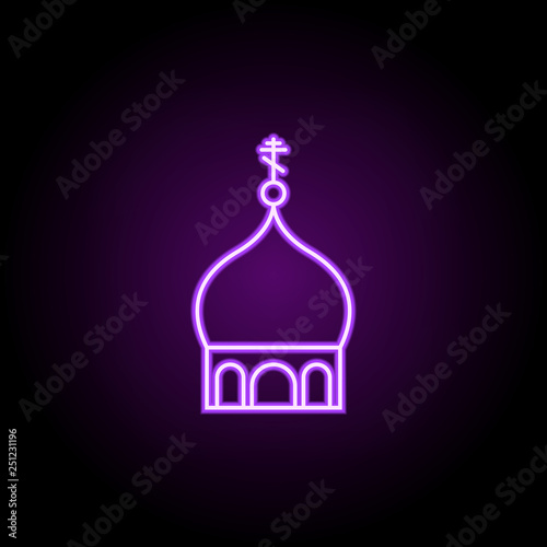 church dome outline icon. Elements of religion in neon style icons. Simple icon for websites, web design, mobile app, info graphics