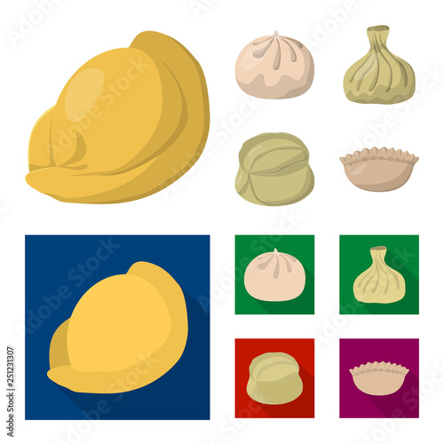 Vector design of products  and cooking logo. Collection of products  and appetizer stock vector illustration.