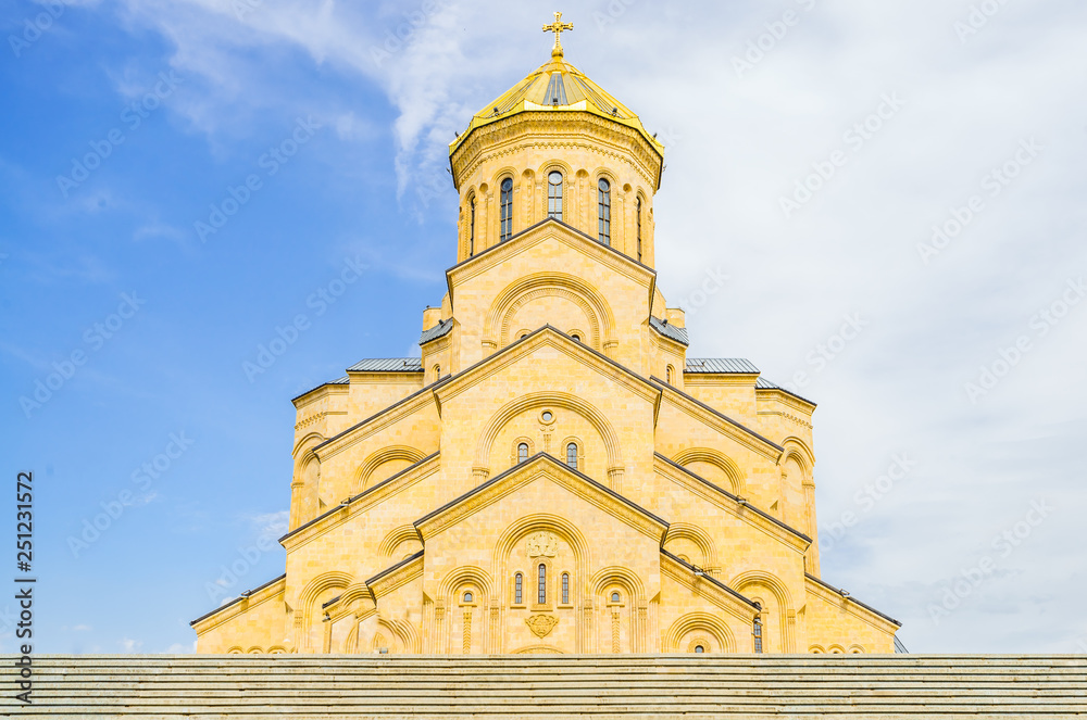 Fototapeta premium View on The Holy Trinity Cathedral of Tbilisi in Georgia