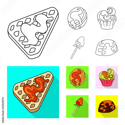 Vector illustration of confectionery and culinary logo. Set of confectionery and product stock vector illustration.