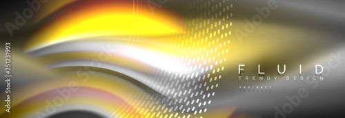 Fluid colors mixing glowing neon wave background, holographic texture