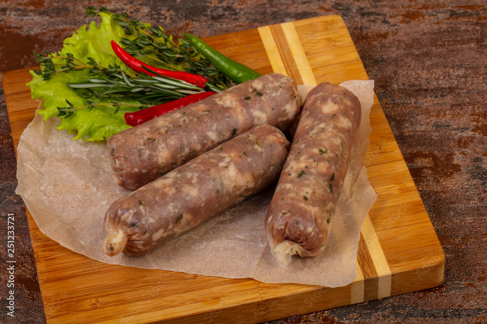 Pork sausages for grill