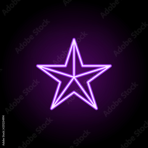 five-pointed star line icon. Elements of Stars in neon style icons. Simple icon for websites, web design, mobile app, info graphics