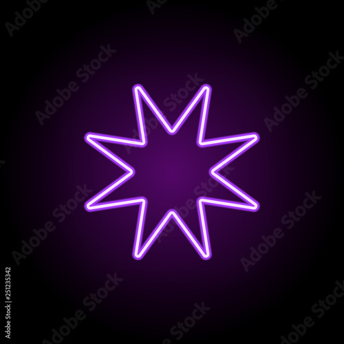 eight-pointed star line icon. Elements of Stars in neon style icons. Simple icon for websites  web design  mobile app  info graphics