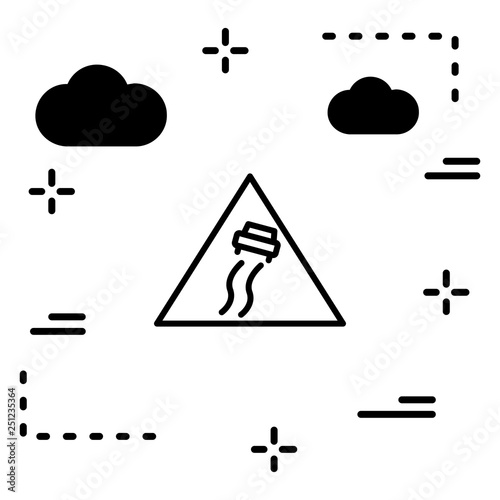 Vector Slippery Road Sign Icon