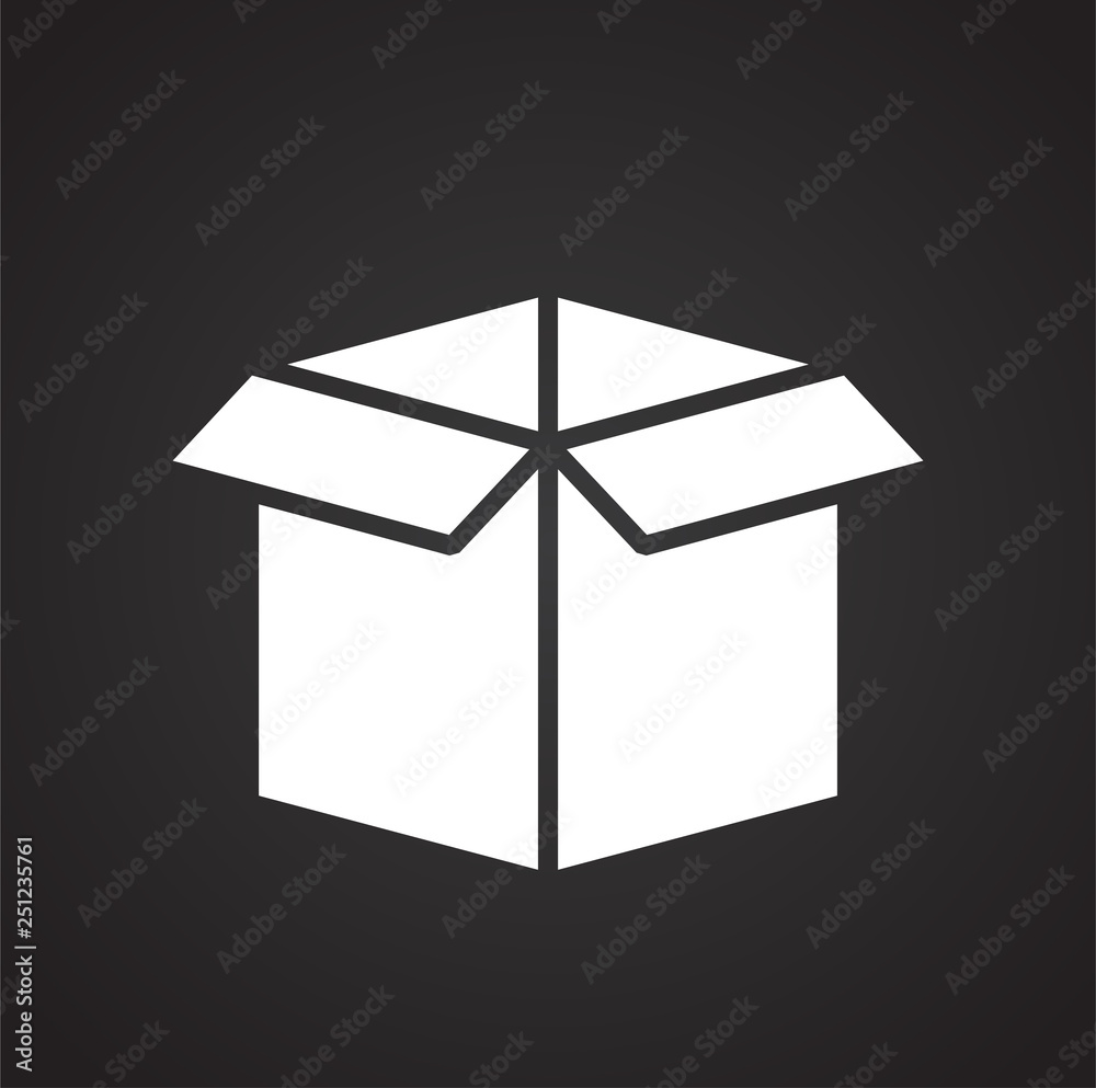 Box icon on black background for graphic and web design, Modern simple vector sign. Internet concept. Trendy symbol for website design web button or mobile app Box icon on black background for graphic and web design, Modern simple vector sign. Internet concept. Trendy symbol for website design web button or mobile app