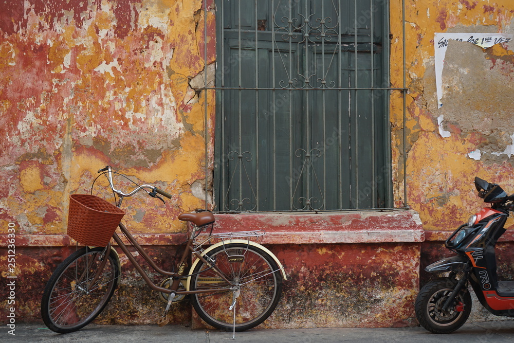Old bicycle in the streets of Cartagena