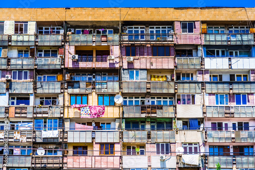 View on Soviet apartments constructed in Tbilisi, Georgia photo