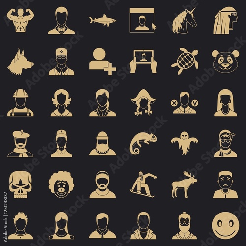 Avatar icons set. Simple style of 36 avatar vector icons for web for any design © ylivdesign