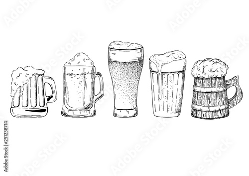 Beer glasses and mugs set