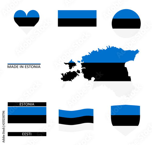 Drapeaux estoniens et carte