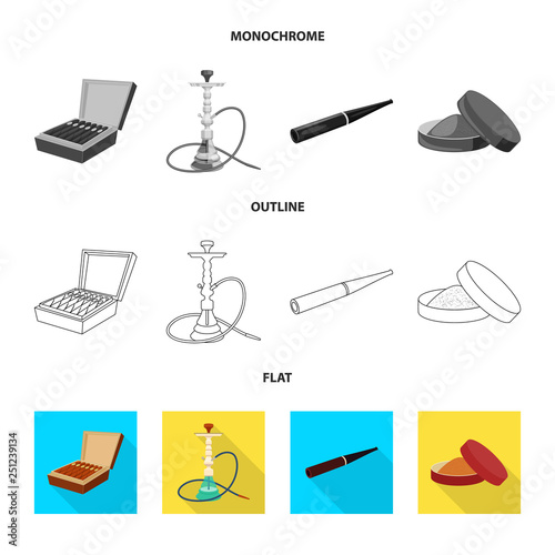 Isolated object of refuse and stop logo. Set of refuse and habit stock symbol for web.