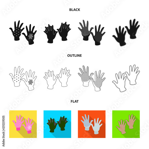Isolated object of silhouette and safety logo. Set of silhouette and comfort stock symbol for web.
