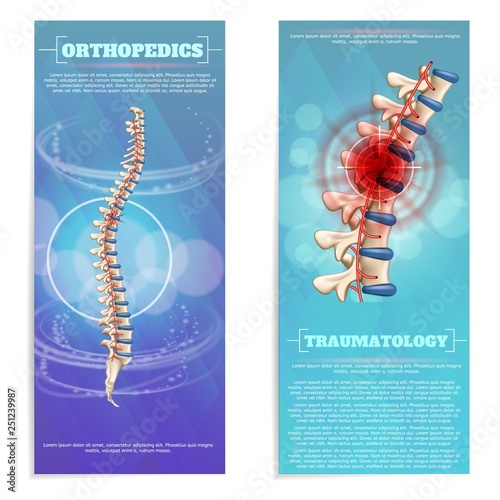 Orthopedics And Traumatology Set Flat Banner.