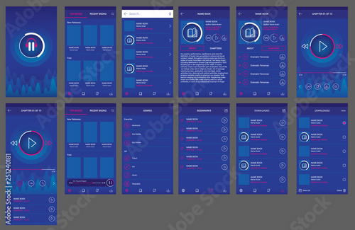 audio book app ui design android 