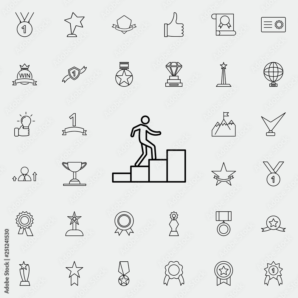 man on the stairs icon. Succes and awards icons universal set for web and mobile