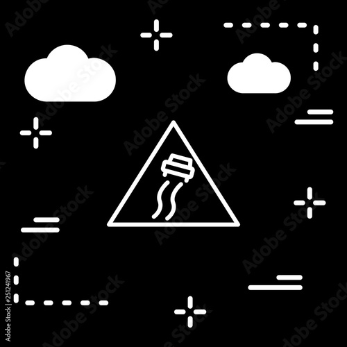 Vector Slippery Road Sign Icon