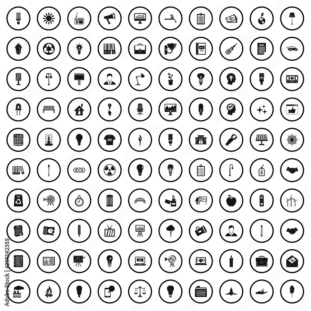 100 lamp icons set in simple style for any design vector illustration 100 lamp icons set in simple style for any design vector illustration