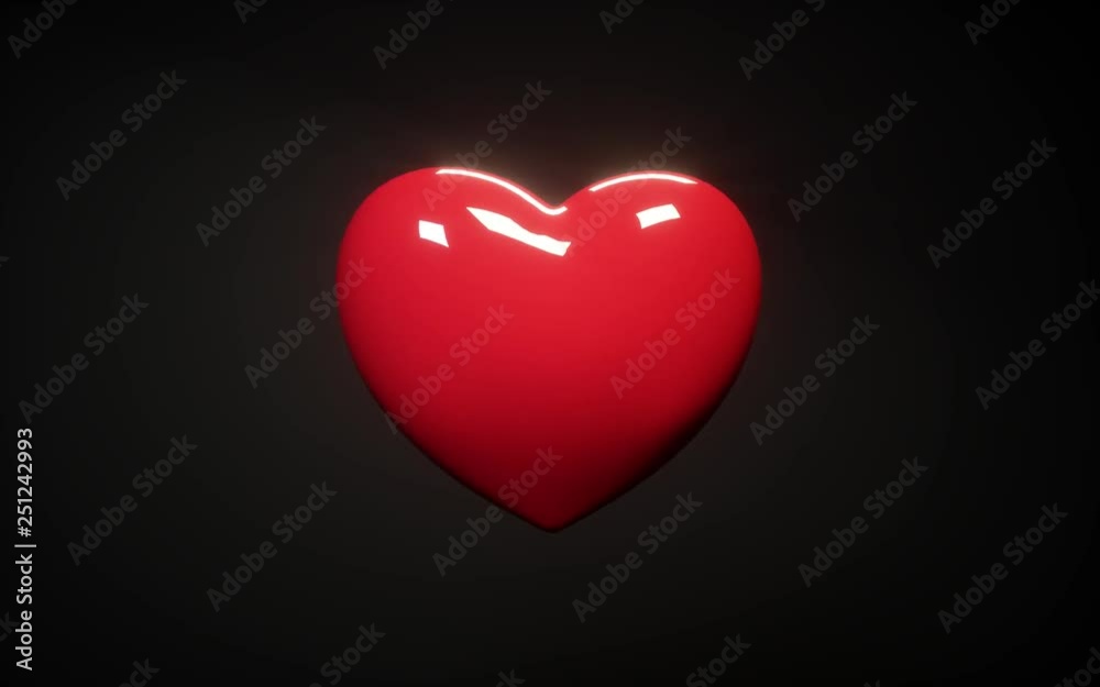 Red heart isolated on black background. Halth. Cardiology. Heart beating. Copy space. Red heart isolated on black background. Halth. Cardiology. Heart beating. Copy space.
