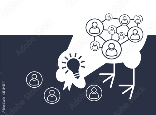 New contacts. Network business development. Icon.
