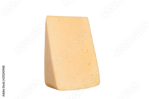 Big piece of cheese isolated on white background
