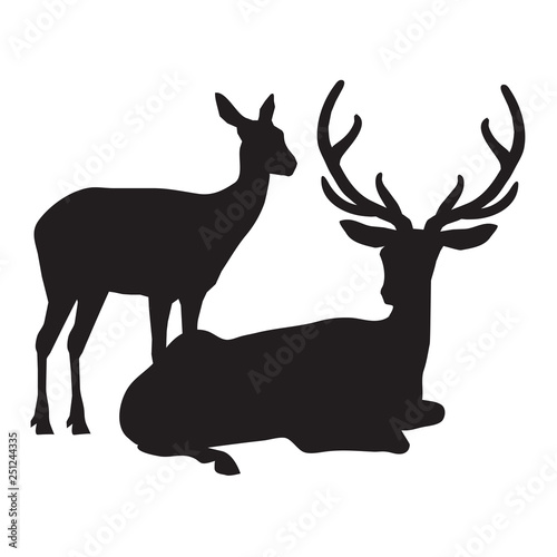 Deer vector silhouette illustration