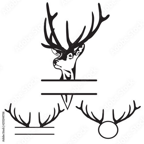 Deer horns silhouette vector illustration - add text