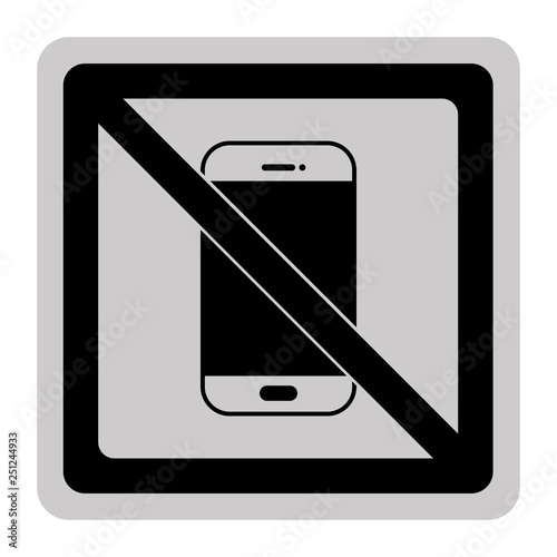 Smartphone verboten - Schild - Piktogramm - grau schwarz