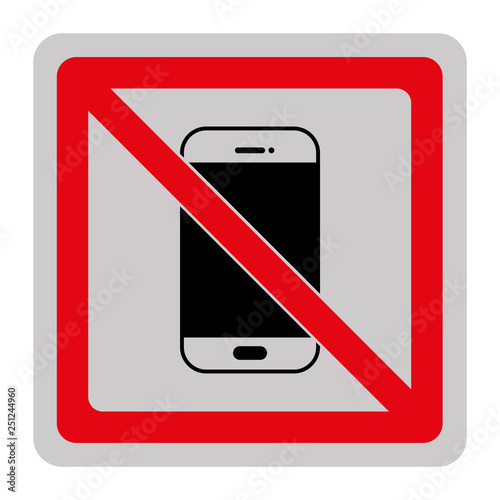Smartphone verboten - Schild - Piktogramm - grau rot schwarz