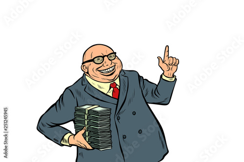 businessmen with cash, rich people