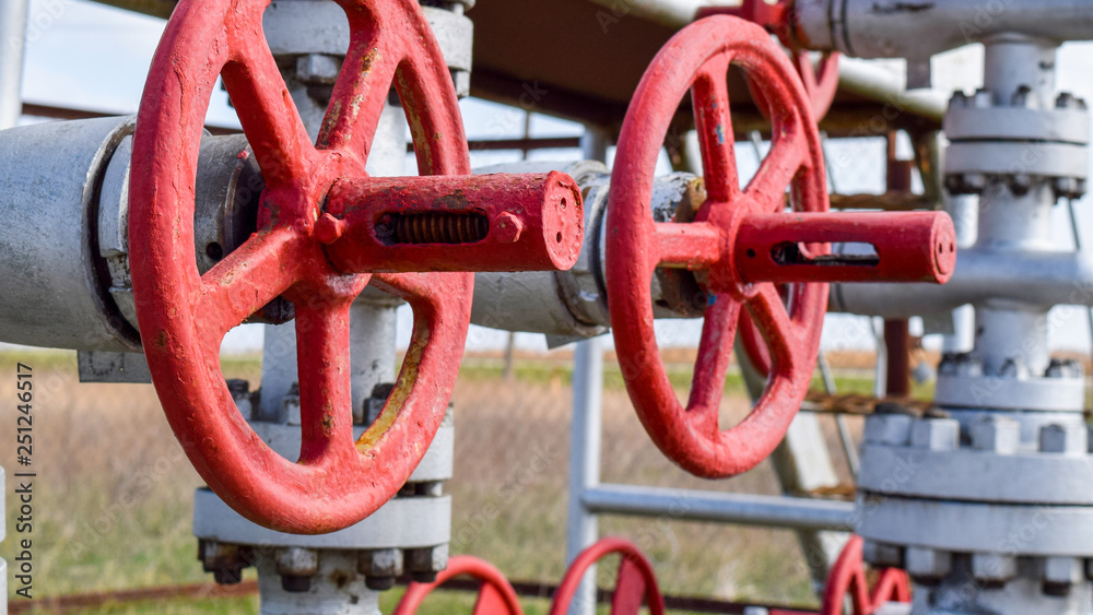 Shut-off valves on the high-pressure well flowing equipment. Oil equipment