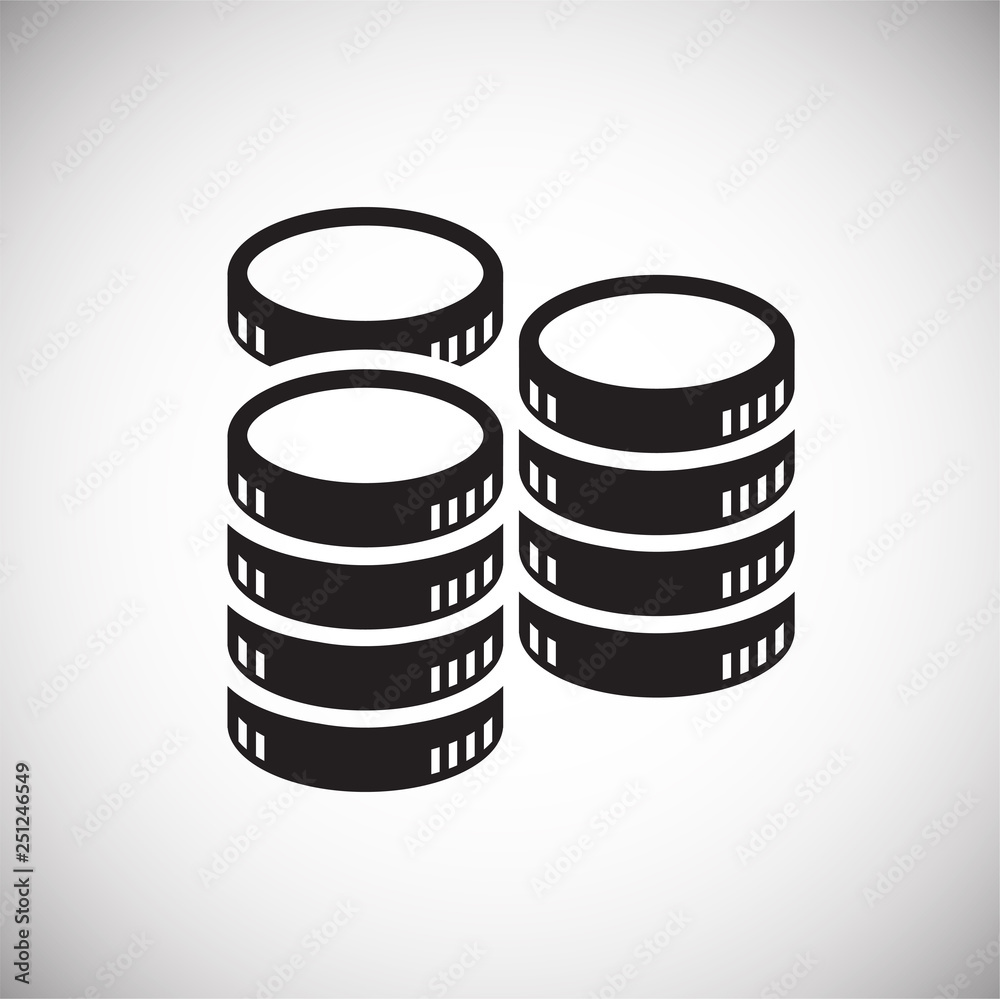 Coin icons set on white background for graphic and web design, Modern simple vector sign. Internet concept. Trendy symbol for website design web button or mobile app Coin icons set on white background for graphic and web design, Modern simple vector sign. Internet concept. Trendy symbol for website design web button or mobile app