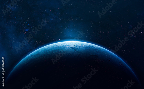 Fototapeta Naklejka Na Ścianę i Meble -  Blue planet Earth. Stars and galaxies. Elements of this image furnished by NASA