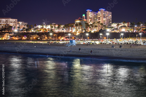 Santa Monica viewed from Santa Monica Pier by Night