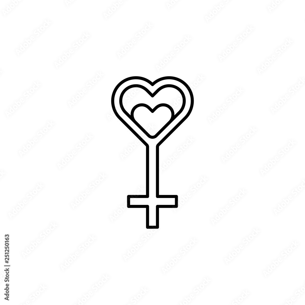 Women's day, key, hearth icon. Simple thin line, outline vector of 8 march icons for UI and UX, website or mobile application Women's day, key, hearth icon. Simple thin line, outline vector of 8 march icons for UI and UX, website or mobile application