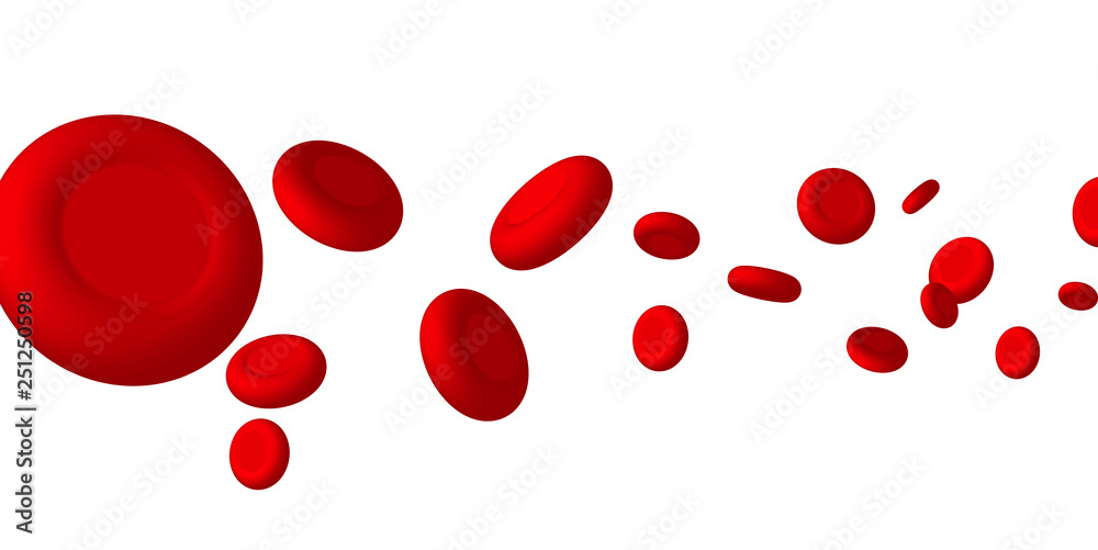 Vector vein blood red cell. Biology medical genetic health. Macro medicine science