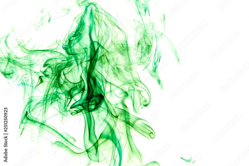 Green smoke on white background Green smoke on white background