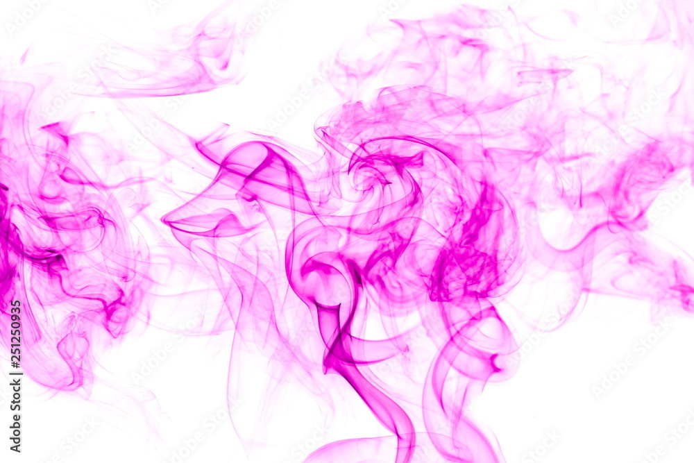 Purple smoke on white background