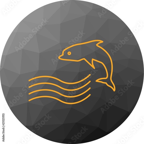 Vector Swimming Dolphin Icon