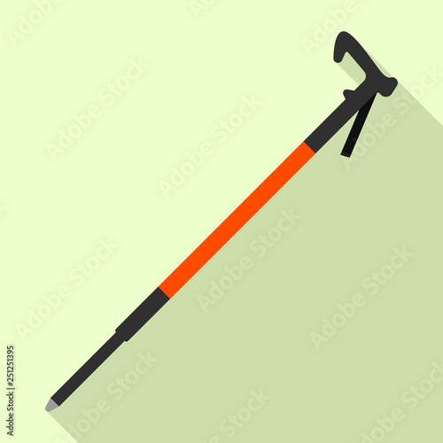 Nordic walking stick icon. Flat illustration of nordic walking stick vector icon for web design