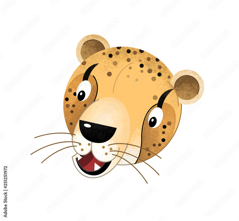 cartoon scene with cheetah body part on white background - illustration for  children Stock Illustration | Adobe Stock