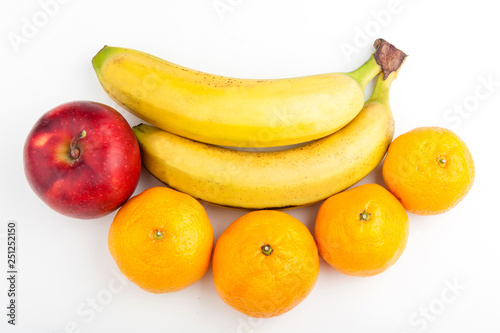 apples close up. bananas close up. fruit assortment