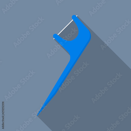 Dental floss stick icon. Flat illustration of dental floss stick vector icon for web design