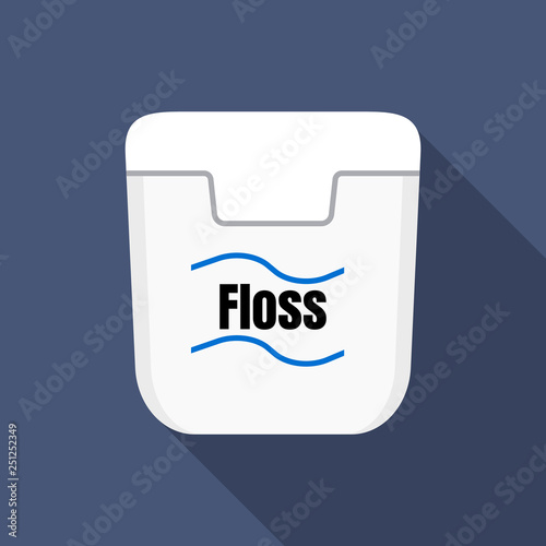 White floss box icon. Flat illustration of white floss box vector icon for web design