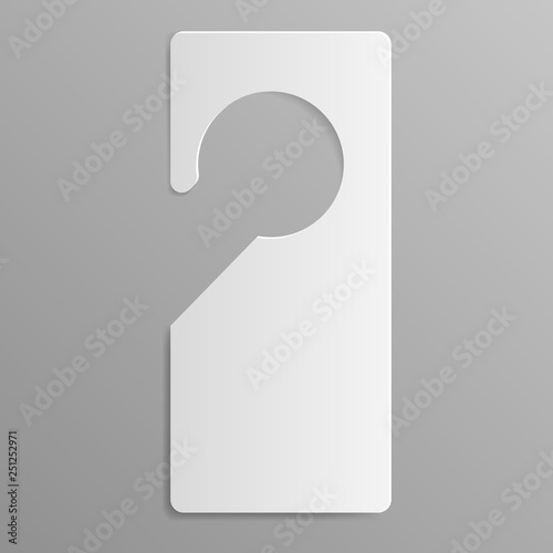 Door hanger tag icon. Realistic illustration of door hanger tag vector icon for web design