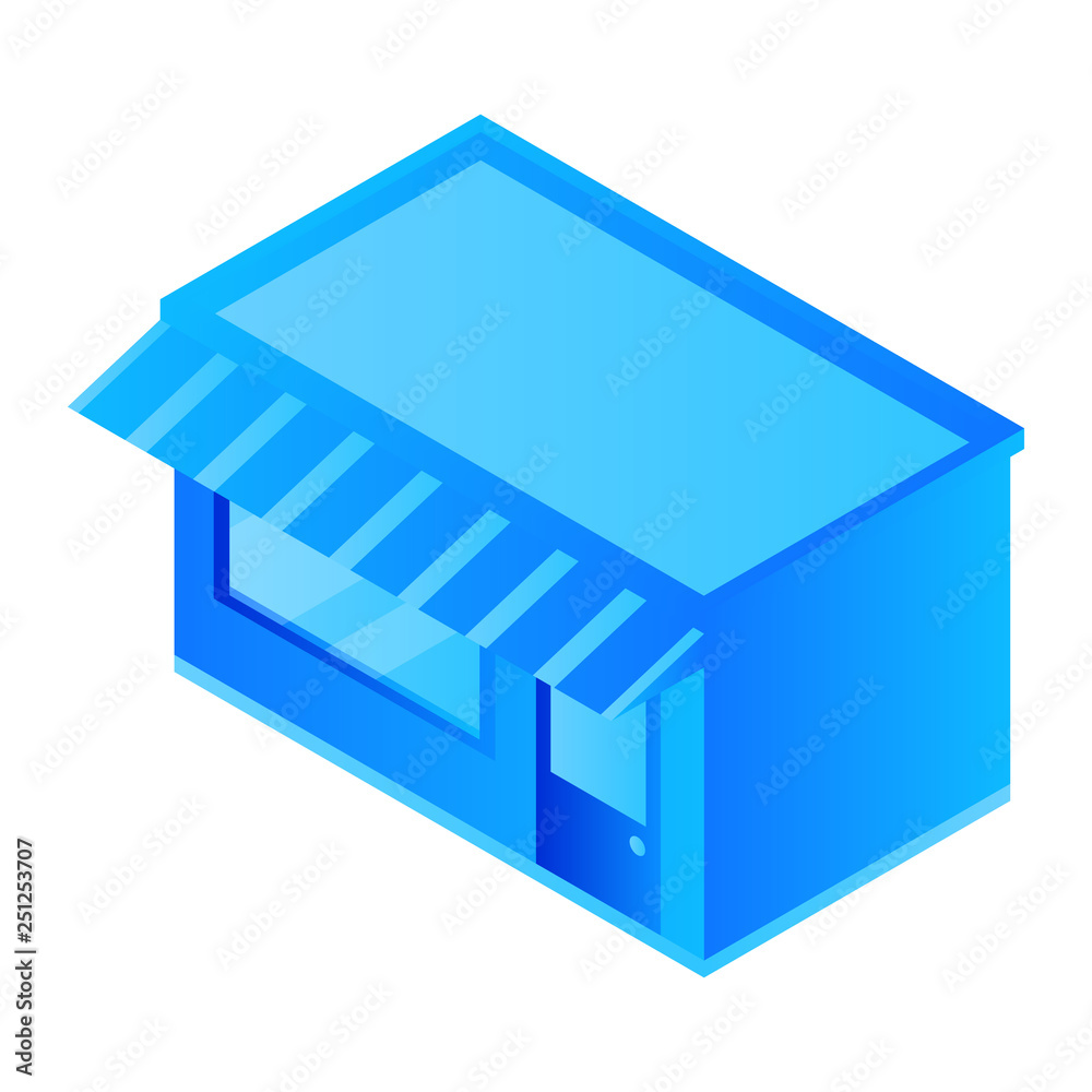 Street shop icon. Isometric of street shop vector icon for web design isolated on white background Street shop icon. Isometric of street shop vector icon for web design isolated on white background